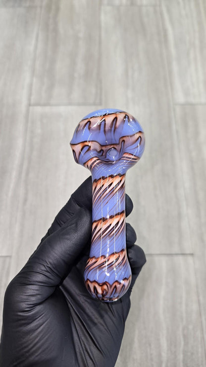 Izlow Glass - Periwinkle Coil Drag Handpipe
