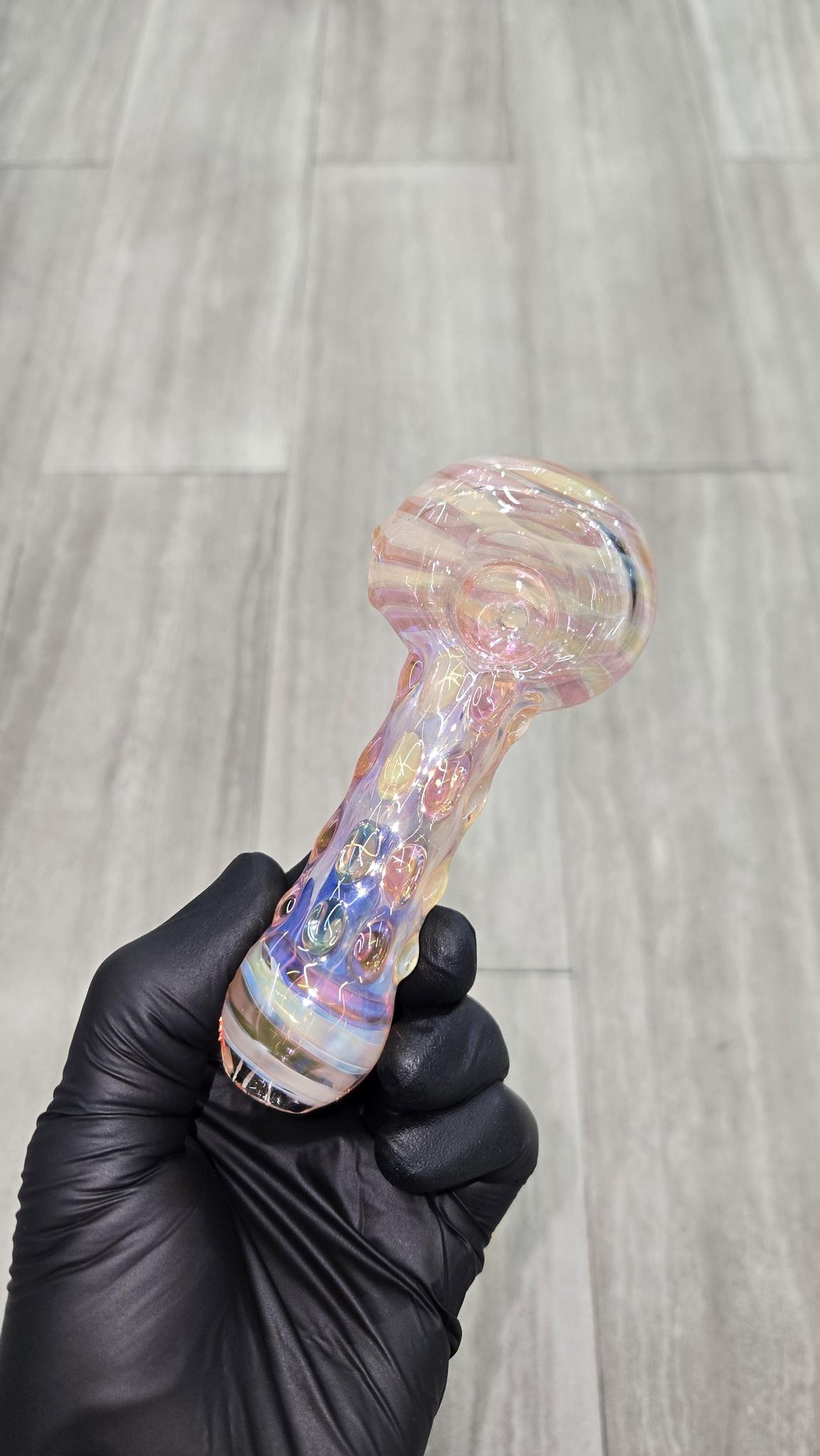 Izlow Glass - Coil Dots Handpipe