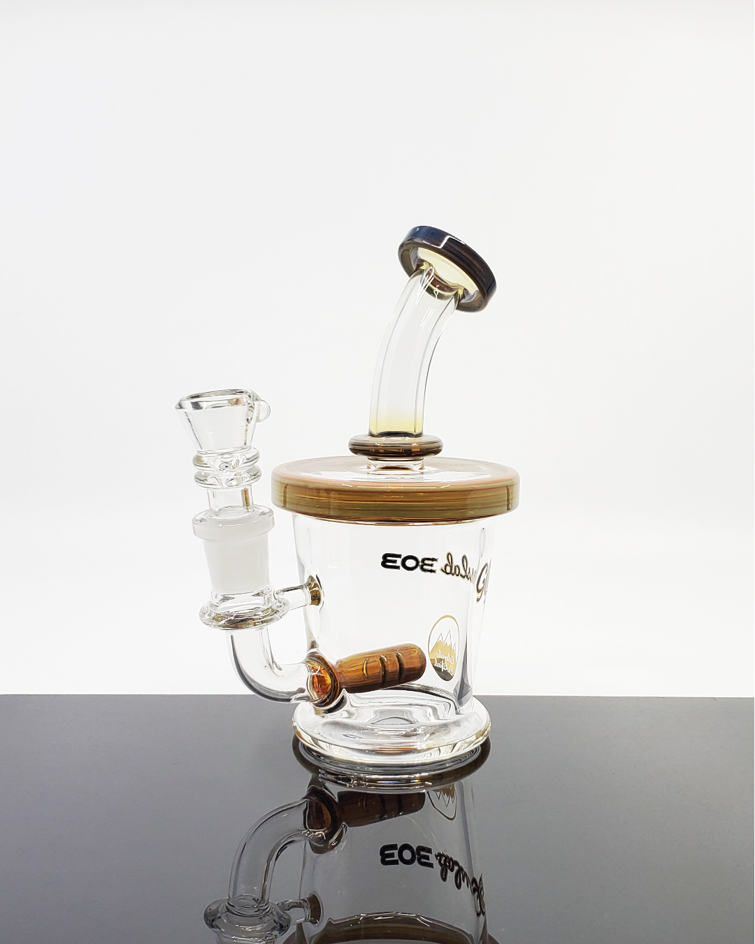 Glass Lab 303 5.5” Mini Inline Banger Hanger | Compact with Inline Perc | 14mm Joint