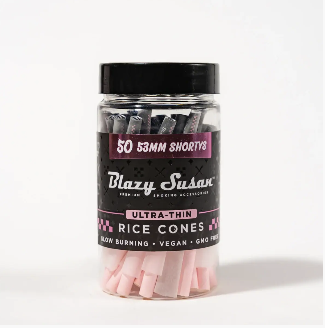 Blazy Susan - Ultra Thin Rice Pre Rolled Cones 50ct Jar