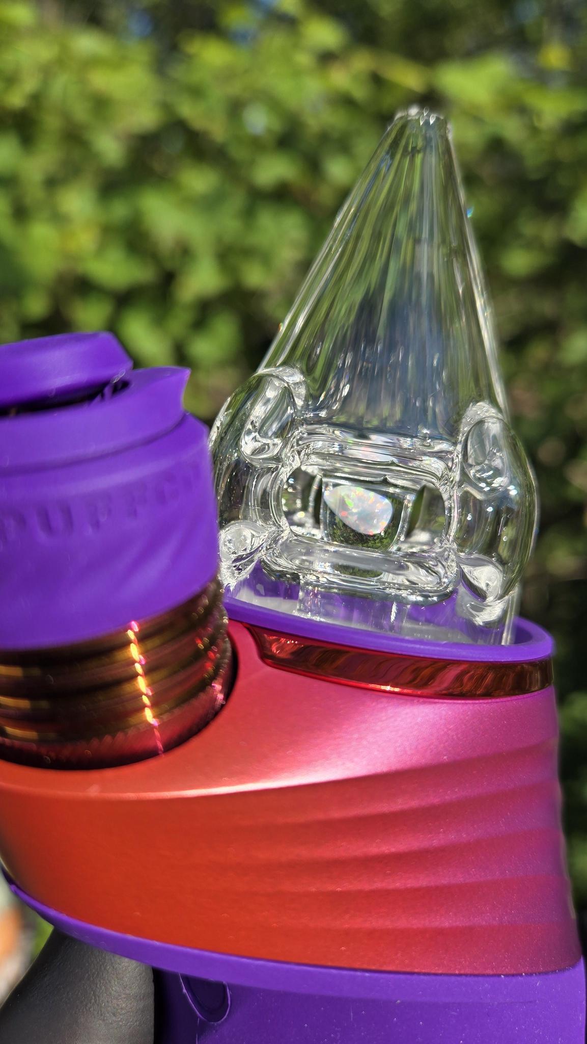 Sleeps - Clear Faceted With Opal Dry Puffco Peak/Pro Attachment #3