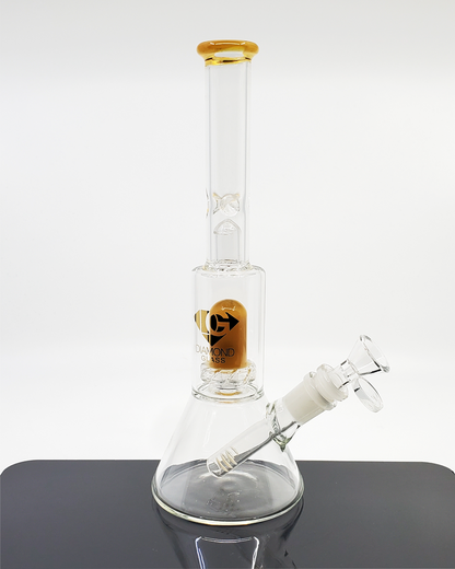 Diamond Glass 10.5” Showerhead Beaker | 7-Hole Perc & Ice Catcher | Smooth Filtration