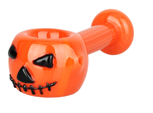 Jack-O-Lantern Glass Spoon Pipe