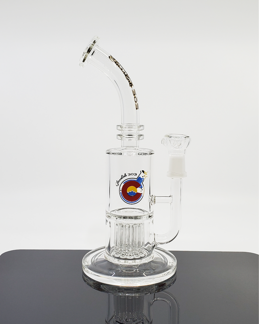 Glass Lab 303 9” Showerhead Perc Straight Tube | Compact with Smooth Filtration