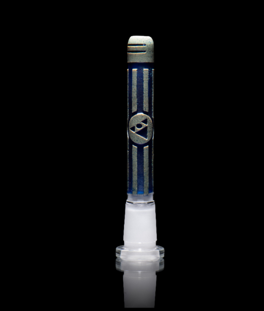Milkyway Glass - Universe Technicolor 4.75″ Silver and Dark Blue Frit Downstem