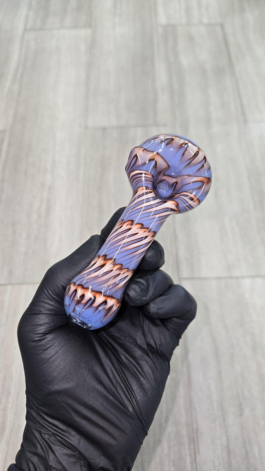 Izlow Glass - Periwinkle Coil Drag Handpipe