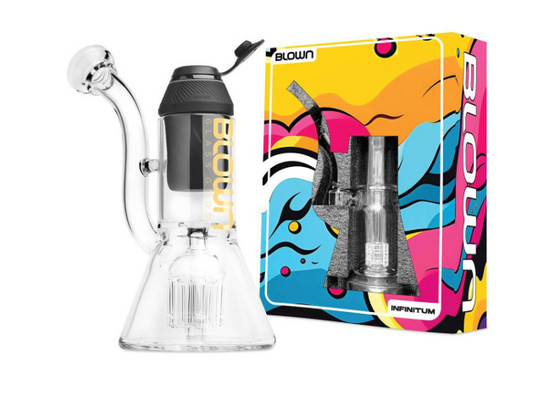 BLOWN Glass Goods Proxy Bubbler - Tree Perc w/ Beaker Bottom - Gold