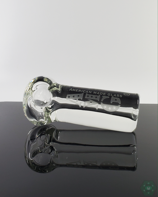 7MM Thick Glass Spoon Pipe by AMG. This high-quality glass spoon pipe is designed for durability and provides a smooth smoking experience.