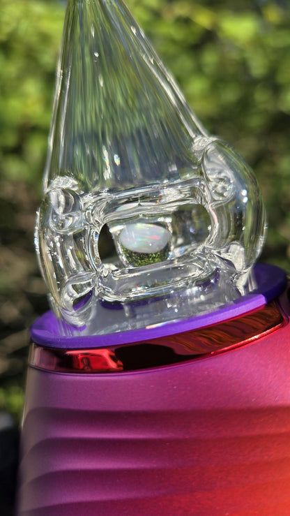 Sleeps - Clear Faceted With Opal Dry Puffco Peak/Pro Attachment #3