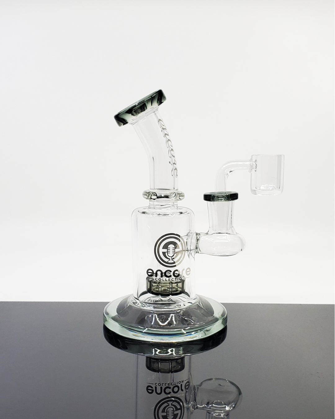 Encore Glass 6” Showerhead Banger Hanger | Compact Rig with Quartz Nail | Smooth Filtration