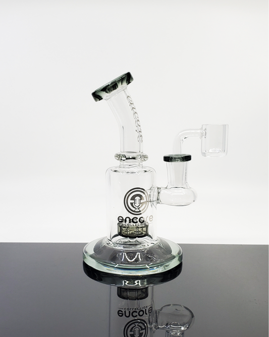 Encore Glass 6” Showerhead Banger Hanger | Compact Rig with Quartz Nail | Smooth Filtration