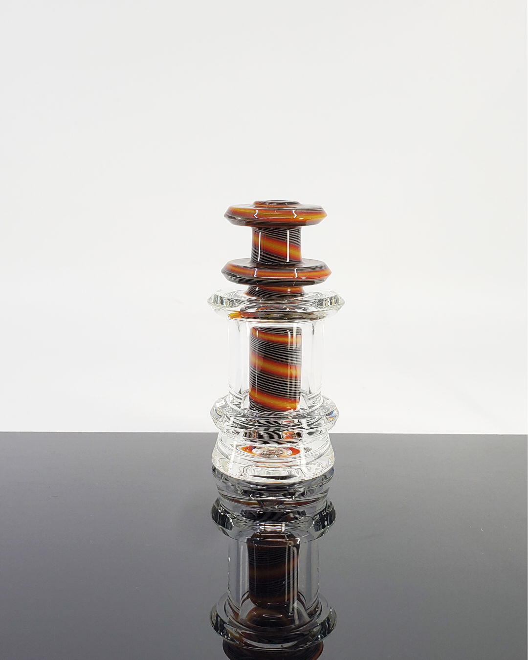 Professor Glass Mini Lineworked Puffco Attachment - Artfully Crafted