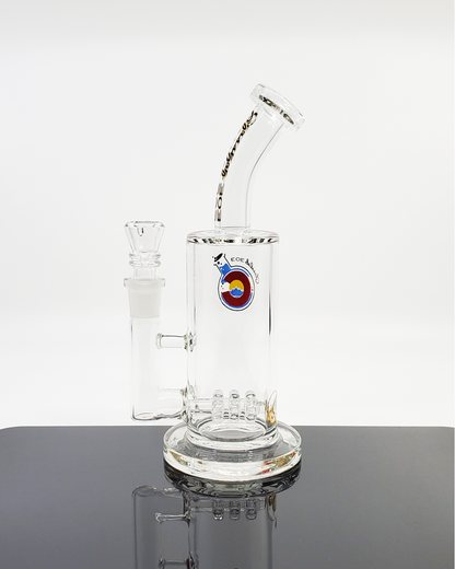 Glass Lab 303 8” Triple Disk Perc Straight Tube | Enhanced Filtration | 14mm Joint