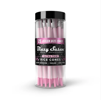 Blazy Susan - Ultra Thin Rice Pre Rolled Cones 50ct Jar