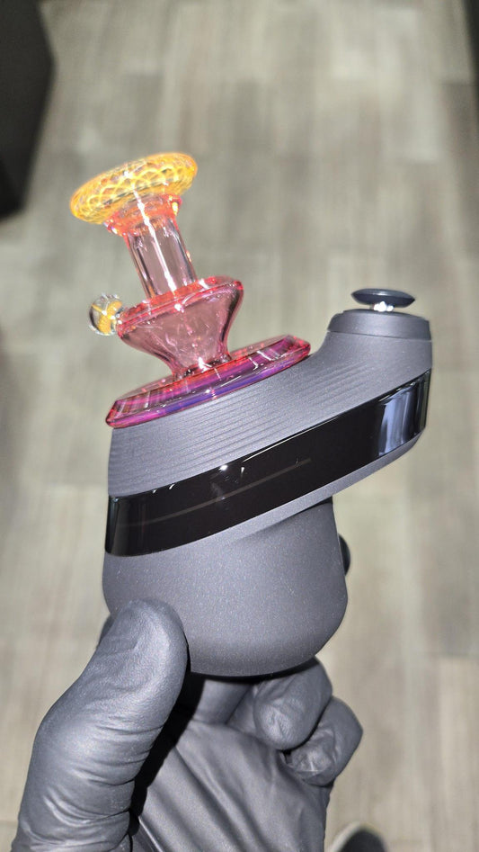 Gatez Glass - Gold Ruby Dry Top Puffco Peak/Pro Attachment