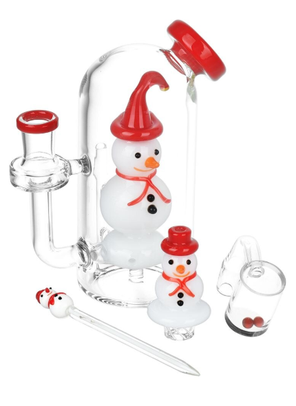 Pulsar - Smiling Snowman Glass Dab Rig Set