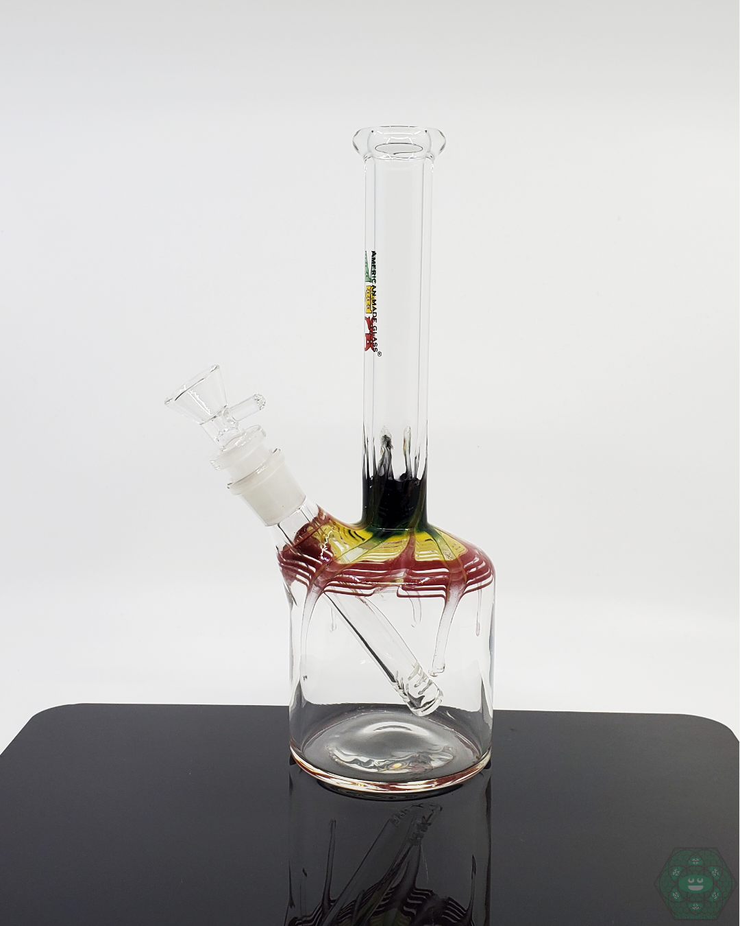 9.5 Inch Beaker Bong by AMG Glass. This classic beaker bong features a durable design and provides smooth and efficient filtration.
