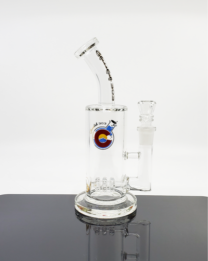 Glass Lab 303 8” Triple Disk Perc Straight Tube | Enhanced Filtration | 14mm Joint