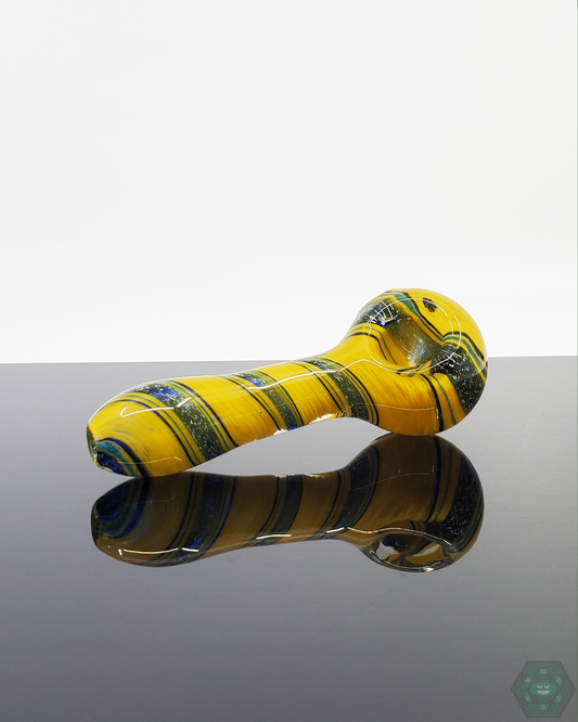 American Spoon - Dichro Linework – Vibrant Dichroic Design for Stylish Smoking. Experience a unique and stylish smoke with this dichroic linework spoon pipe. Durable glass with smooth airflow and a comfortable grip.