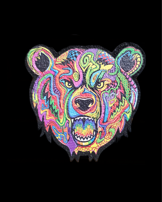 Bear Quartz Visual Fiber Mood Mat – High-Quality Protective Dab Mat. This intricate and functional dab mat combines style and protection. Non-slip and heat-resistant.