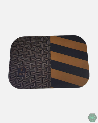 Benji Metal Tray - Magnetic Lid. Includes premium rolling papers. Durable and compact for organized smoking sessions.