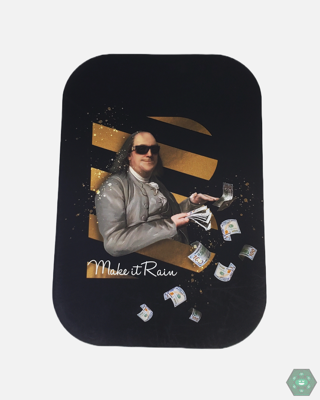 Benji Rolling Tray - Metal with Magnetic Lid. Includes premium rolling papers. Ideal for on-the-go or at-home use.