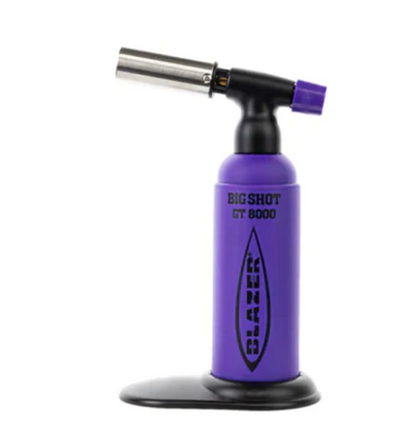 Big Shot Torch GT 8000 - Blazer. Features a strong brass flame nozzle, detachable base, instant piezo crystal ignition, and precise flame control.