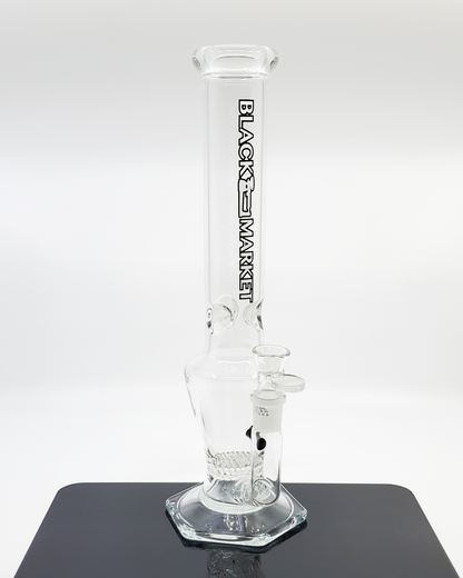  Black Market Glass 13" Honeycomb Straight Tube Bong | Superior Filtration. Features a 24+ hole honeycomb perc for smooth and flavorful hits. Includes an ice catcher for cooler sessions.