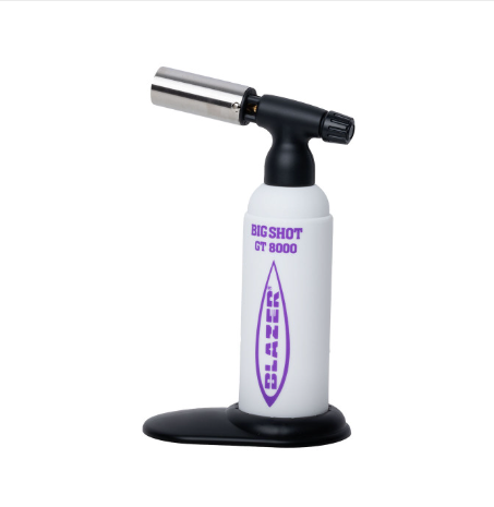Blazer Big Shot GT 8000 Torch. Features instant piezo crystal ignition and precise flame control. Made in Japan with high-quality construction.