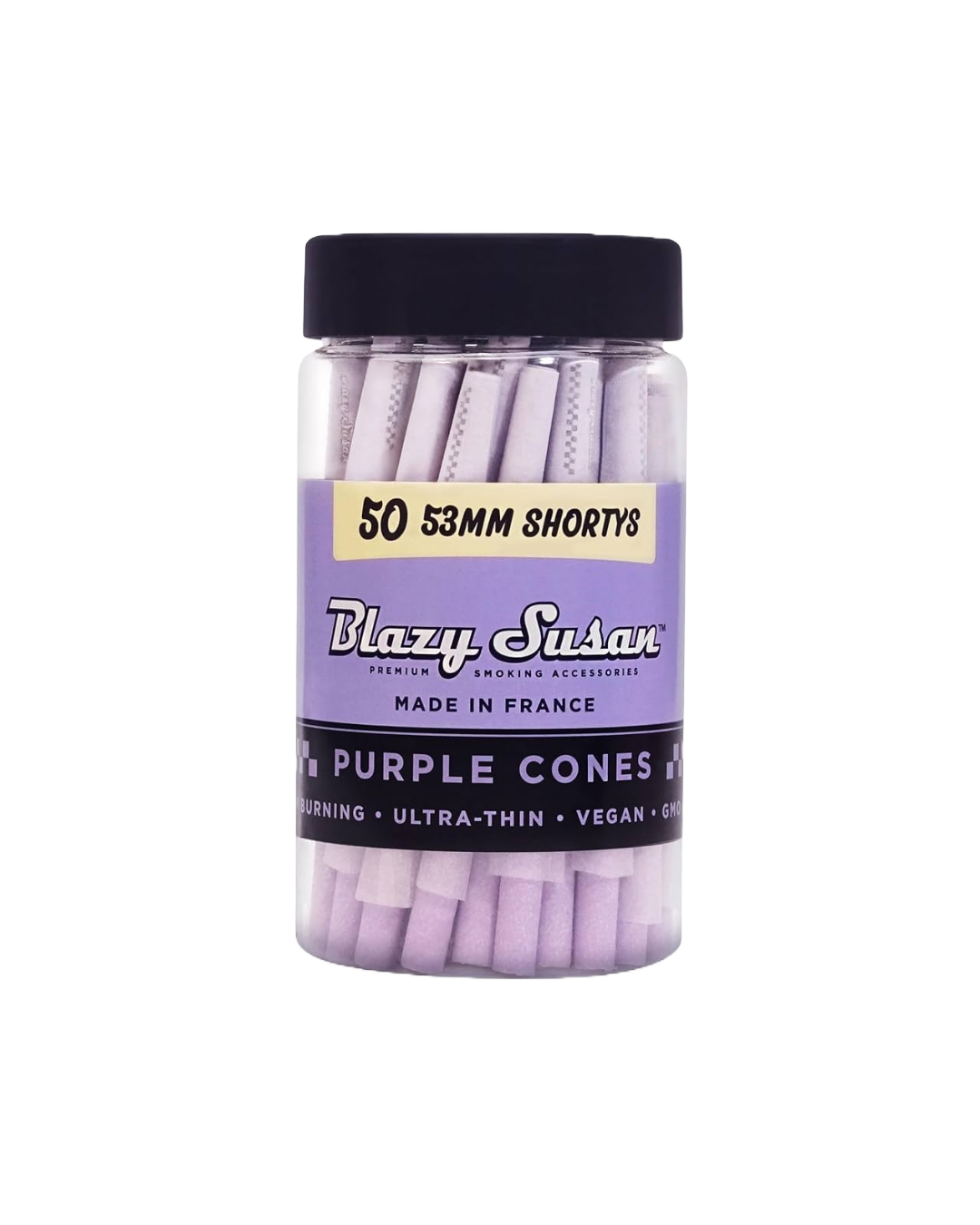  Blazy Susan Pre-Rolled Cones. Made with vegan and non-GMO paper from France, these cones provide a slow and smooth burn.