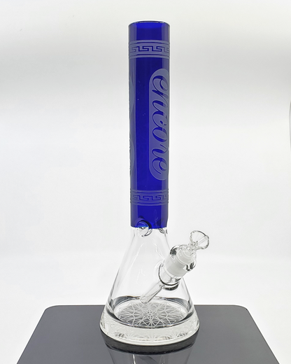 Encore Glass Heavy Bottom Engraved Beaker - Combining a Stable Base with Intricate Engravings for Durability and Artistry.