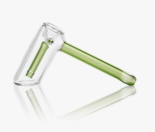  Grav Labs Mini Hammer Bubbler - Durable Borosilicate Glass Water Pipe with a 2-Hole Fission Downstem.