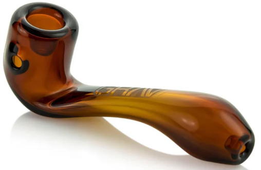 Grav Labs Mini Sherlock - Durable Borosilicate Glass Sherlock Pipe with Inverted Mouthpiece.