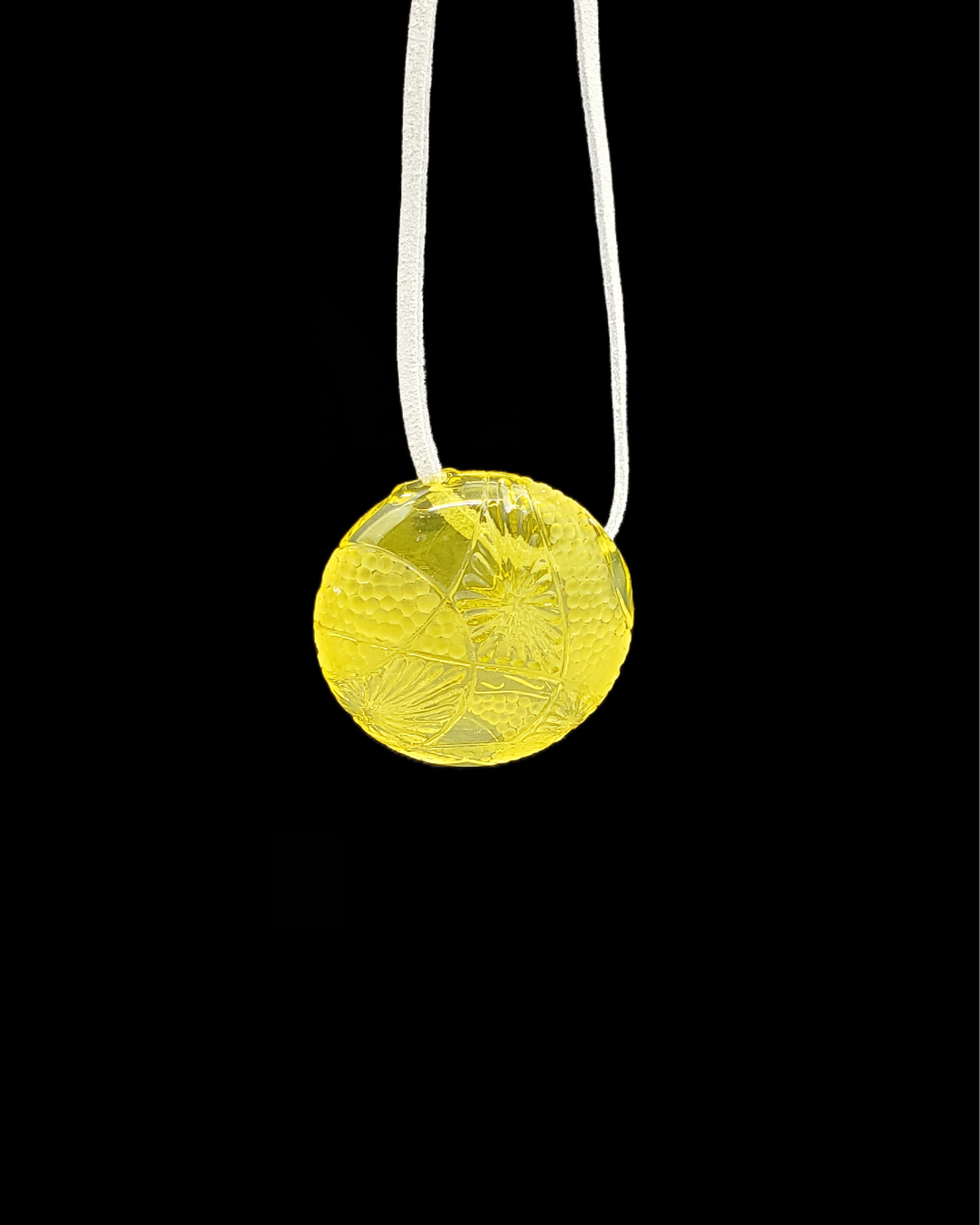 Kovacs x Tóth Tibor Tamás - Artistic Glass Pendant in Terps Color - Collaborative Design: Created by renowned artists Kovacs and Tóth Tibor Tamás. Glass Alchemy Terps Color: Unique color blend for a standout look. Ideal for Collectors: 1.75" size, perfect for wearing or display.