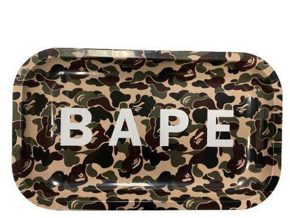  Large Rolling Tray - Bape. This stylish, 13.5" x 11" tray is perfect for rolling and organizing. Features a bold, Bape-themed design and a durable build.