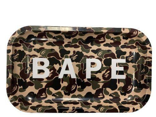  Large Rolling Tray - Bape. This stylish, 13.5" x 11" tray is perfect for rolling and organizing. Features a bold, Bape-themed design and a durable build.