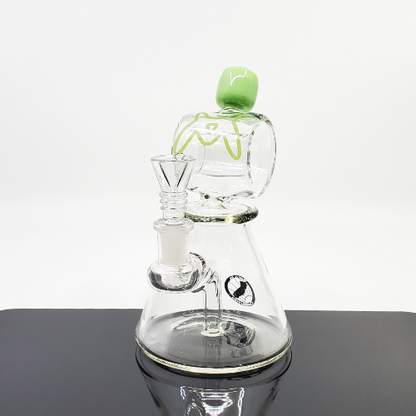 MAV Glass Barrel Top Beaker - Compact and Durable with 2-Hole Perc and 14mm Joint.