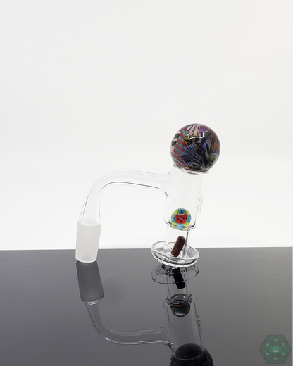 Millennium Glass Sec 1 Slurper Set with terp pearls, marble, and terp valve, designed for quartz nails to enhance vapor control and flavor delivery.