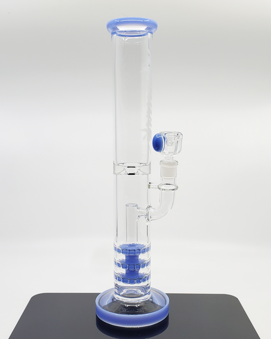 Monark Glass 15” Triple Ratchet Perc Tube - Advanced Filtration Design for Clean, Smooth Hits
