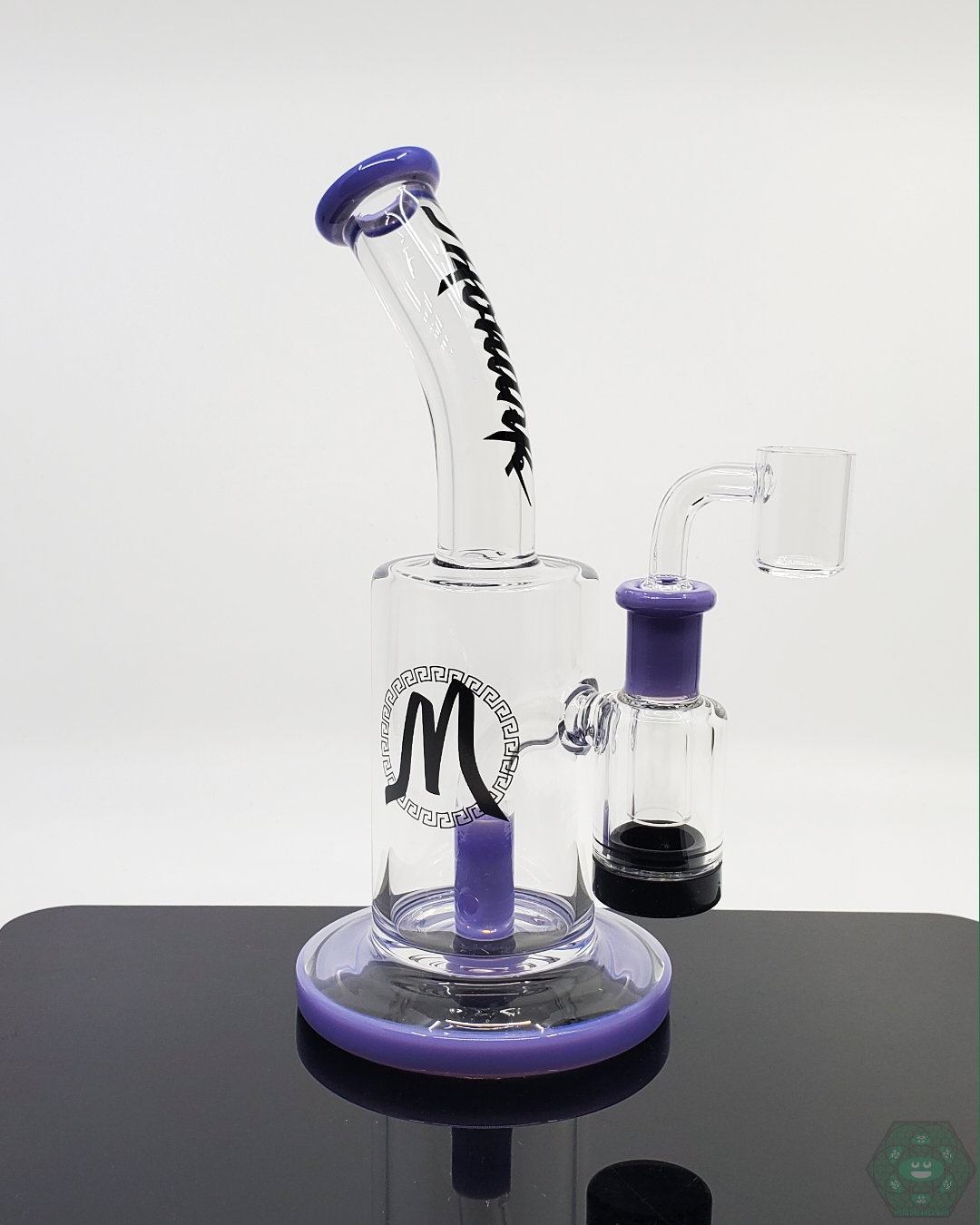  Monark Glass 8.5" Fixed Stem Beaker with Reclaim Catcher - Compact Beaker Design with 50mm Diameter, Durable Construction, and Easy Cleaning. Ideal for Concentrate Users.
