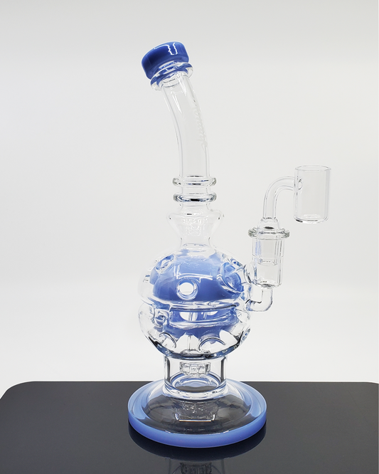 Monark Glass 10” Holy Mother Fab Egg - Featuring a Distinctive Egg Shape and Recycler Design for Efficient Filtration.