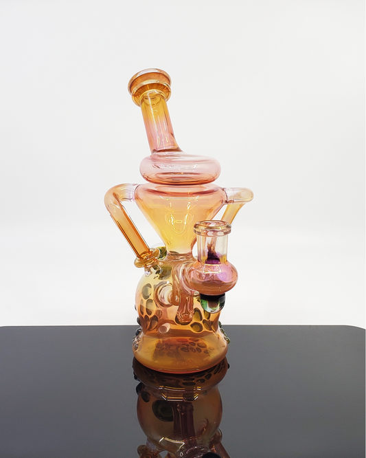 Zaks Glass Fumed Klein Recycler – Stunning Fumed Glass with 2-Hole Perc