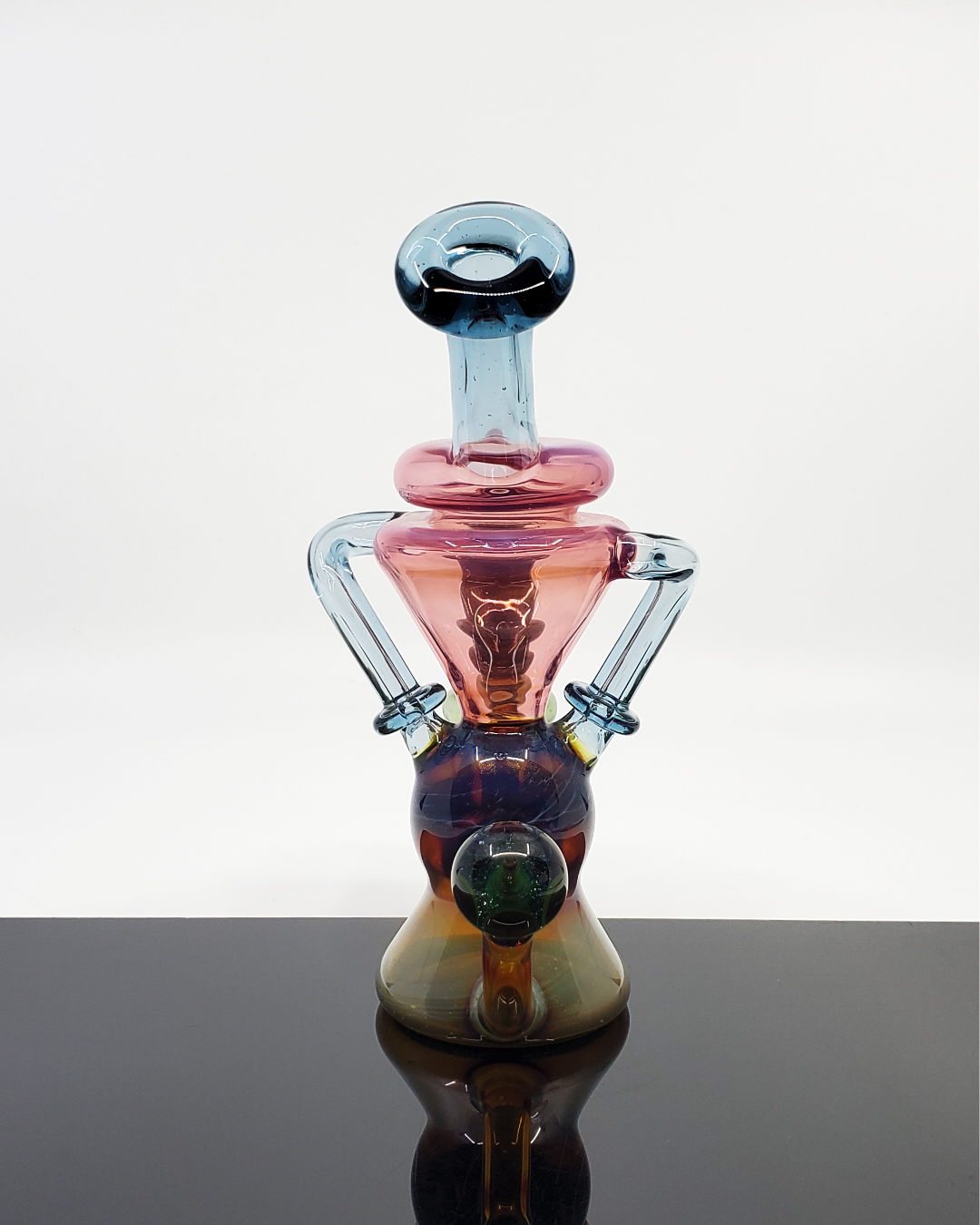  Zaks Glass Multi-Section Klein Recycler – Intricate Design with Dual Uptake