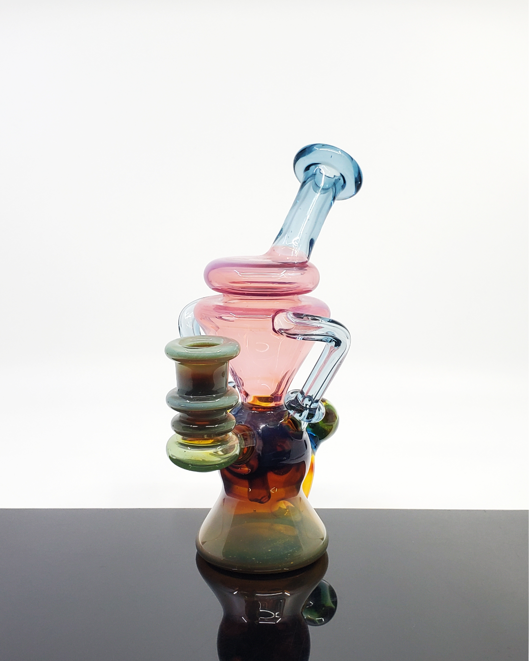  Zaks Glass Multi-Section Klein Recycler – Intricate Design with Dual Uptake