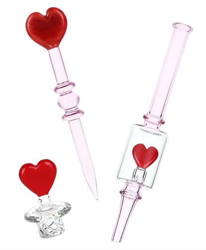 Pulsar - Valentine's Love Hearts Glass Dab Rig Kit