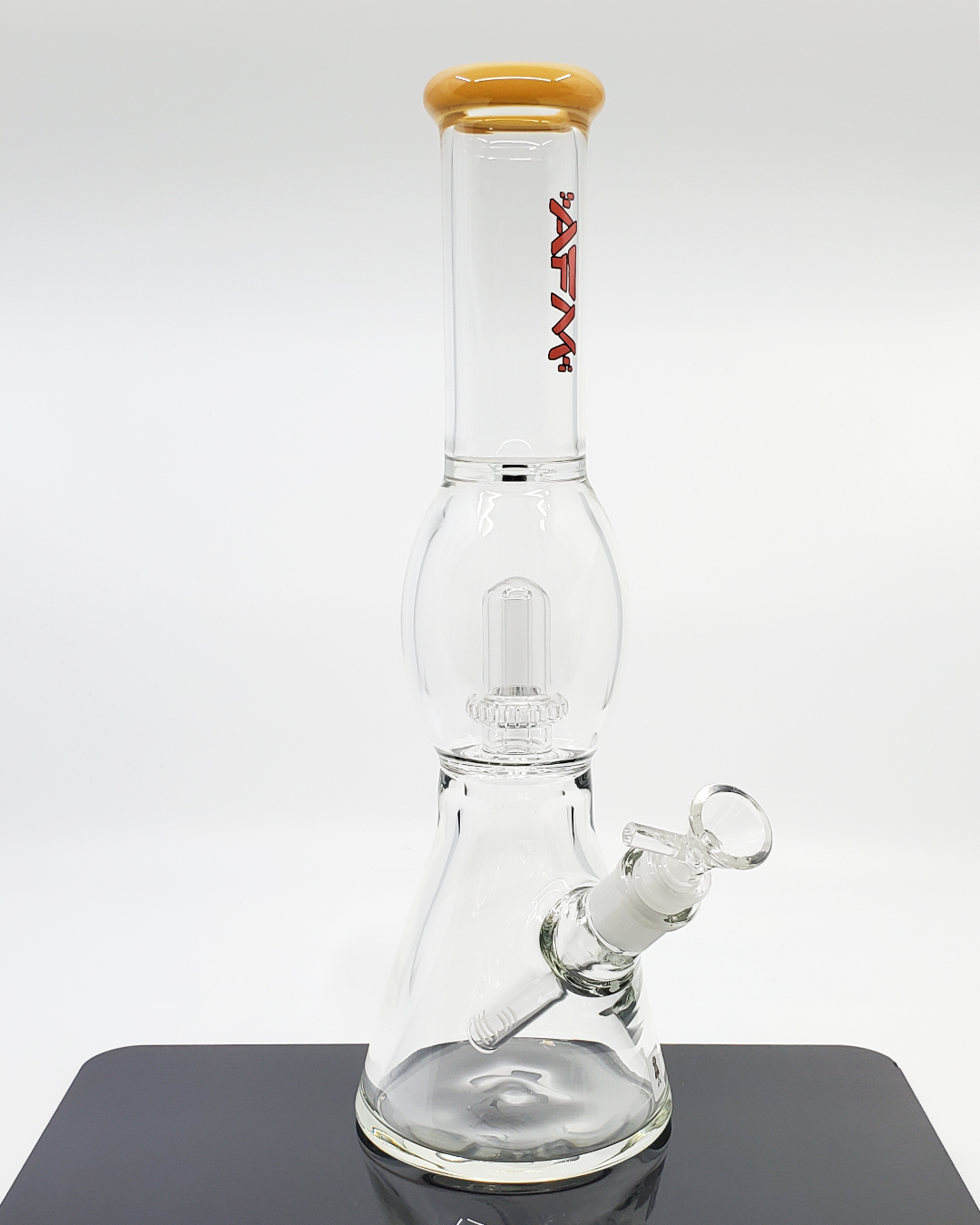 AFM Glass UFO Showerhead Beaker | 6-Slit Perc, 14mm Slide, and Removable Downstem for Smooth Dabbing

