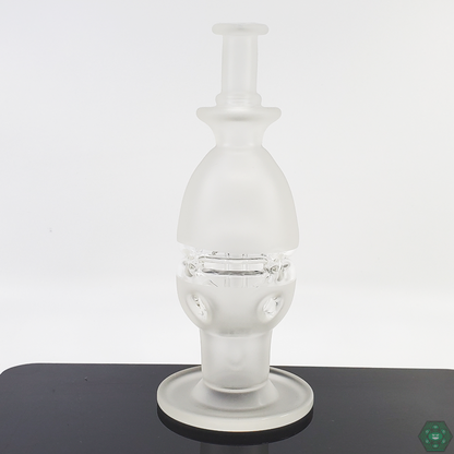 A.H Glass Sandblasted Fab Egg featuring a 3-hole percolator and 10mm female joint for smooth filtration.
