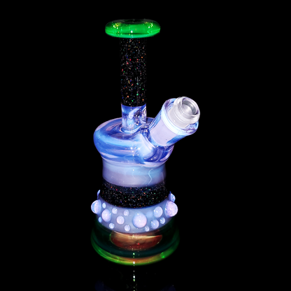 AJ Surf City Encalmo Jammer | Handcrafted 10mm Mini Dab Rig with 2-Hole Perc and 45° Joint

