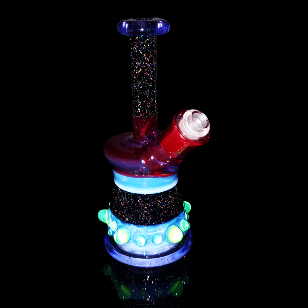 AJ Surf City Encalmo Jammer | Handcrafted 6” Mini Dab Rig with 2-Hole Perc for Flavorful Dabs

