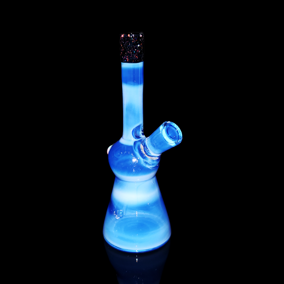 AJ Surf City Full Color Jammer | Colorful 10mm Dab Rig with Worked Mouthpiece for Stylish Performance

